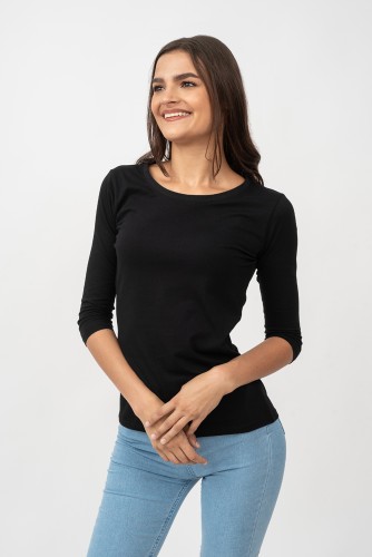 bluzka rękaw 3/4 czarna