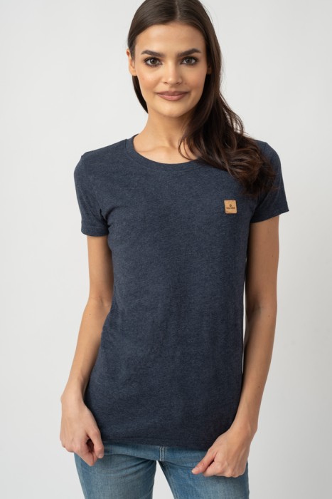 damska granatowa ekologiczna koszulka z recyklingu 