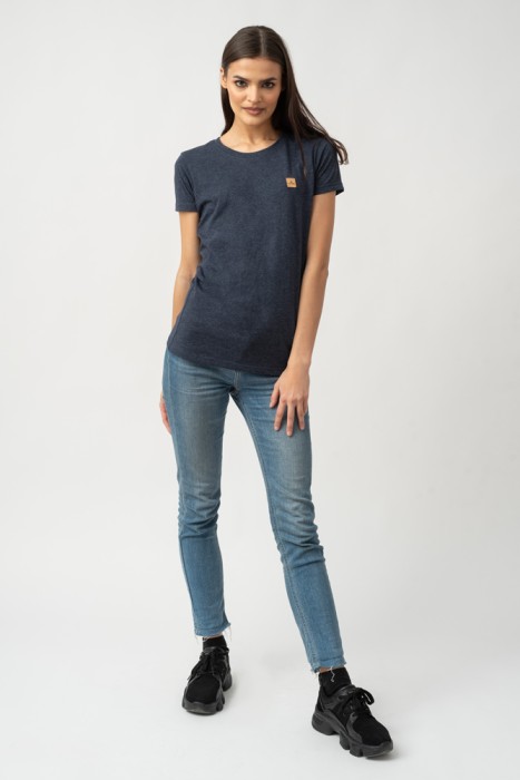 damska granatowa ekologiczna koszulka z recyklingu