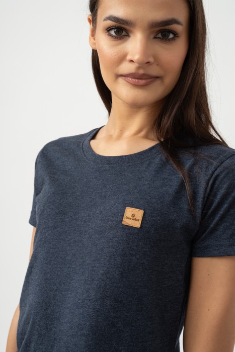damska granatowa ekologiczna koszulka z recyklingu
