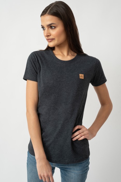 koszulka damska z recyklingu czarna tree rebel