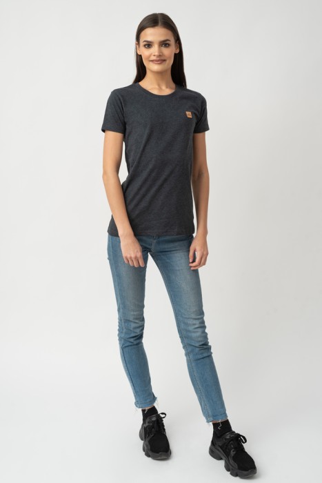koszulka damska z recyklingu czarna tree rebel