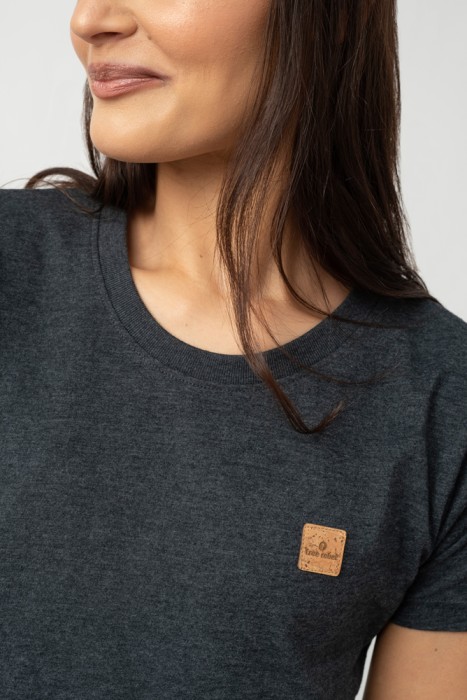 koszulka damska z recyklingu czarna tree rebel