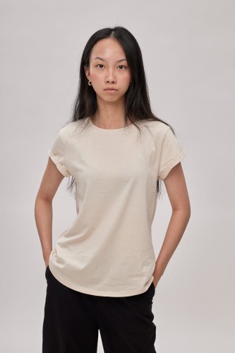 koszulka z bawełny organicznej piaskowa