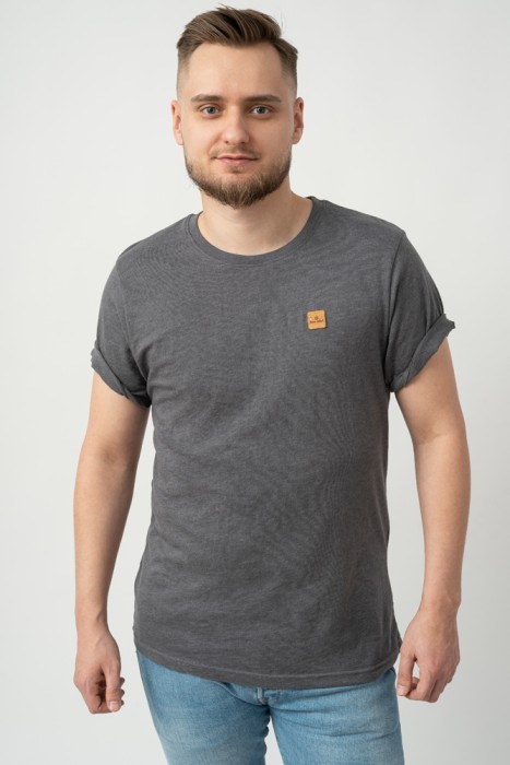 koszulka męska szary melanż z recyklingu 