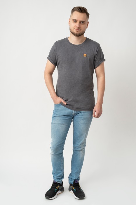 koszulka męska szary melanż z recyklingu